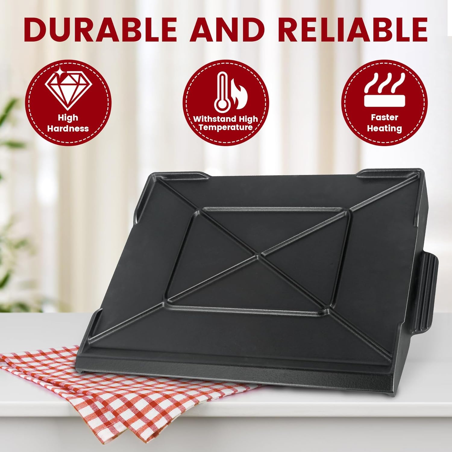 Cast Iron Griddle for Gas Gril - Outdoor Camping Stove ulasan dan harga