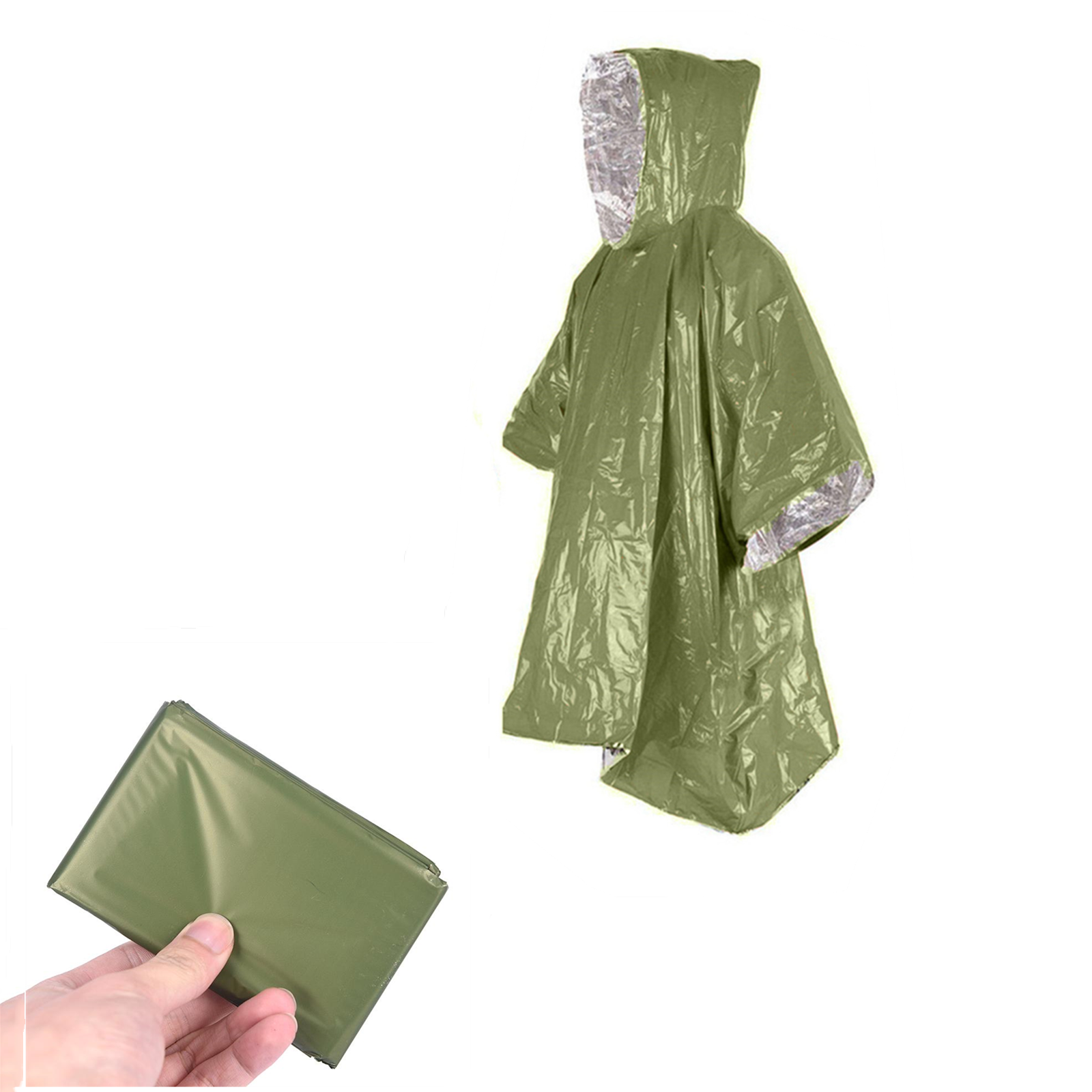 Emergency Disposable Aluminum  - Camping Rain Poncho ulasan dan harga