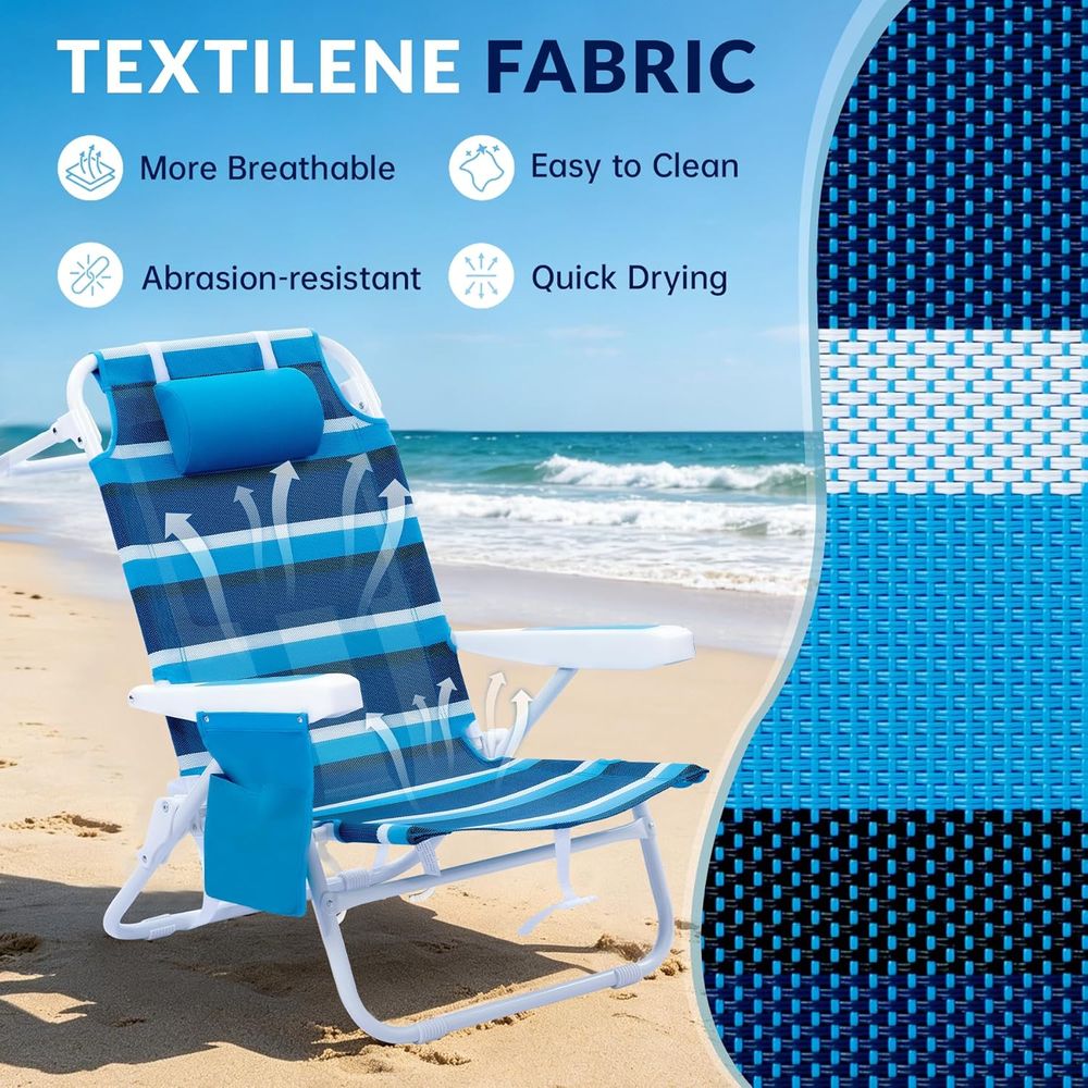2-Piece Reclining Beach Chairs - Outdoor Camping Recliner ulasan dan harga