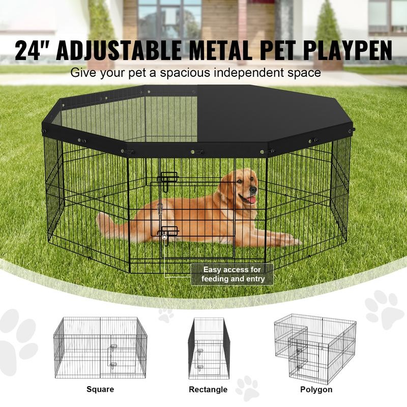 8-Piece Foldable Metal Dog Pen - Outdoor Camping Dog Fence ulasan dan harga