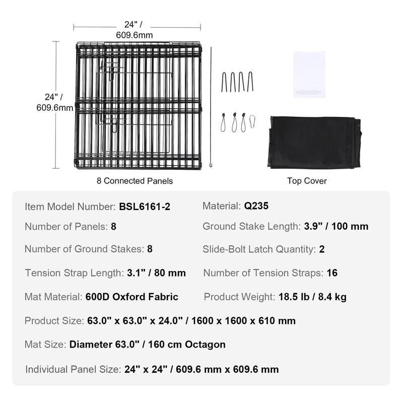 8-Piece Foldable Metal Dog Pen - Outdoor Camping Dog Fence ulasan dan harga