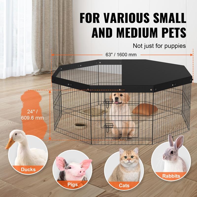 8-Piece Foldable Metal Dog Pen - Outdoor Camping Dog Fence ulasan dan harga