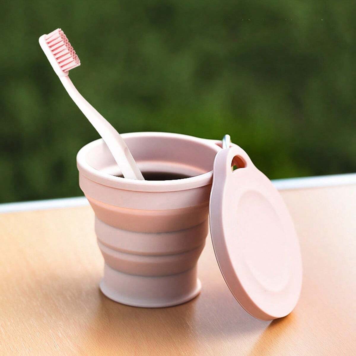 1pc Pink Collapsible Silicone  - Outdoor Activities In Camping ulasan dan harga