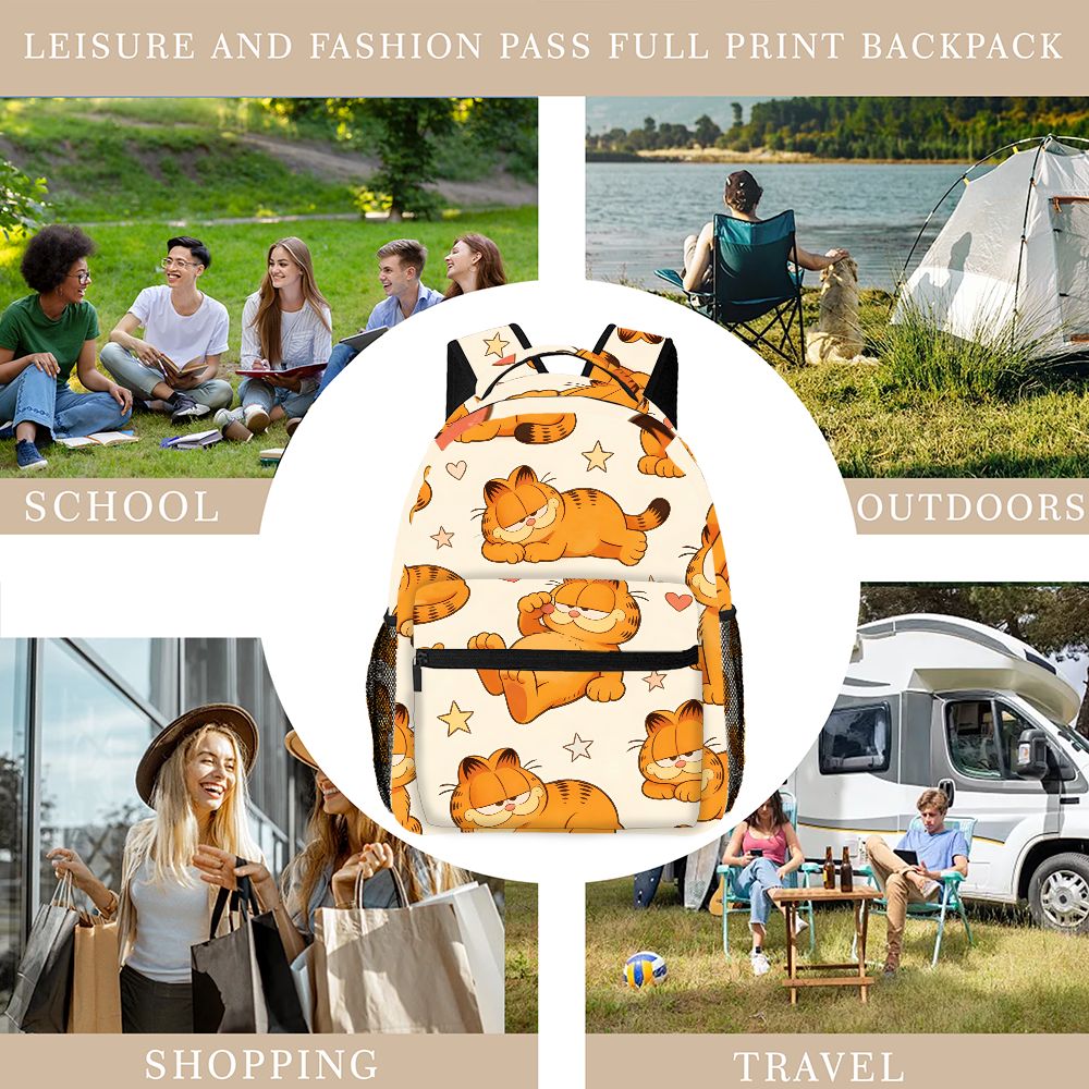 Funny Lazy Garfield Backpack S - Outdoor Camping Bag ulasan dan harga