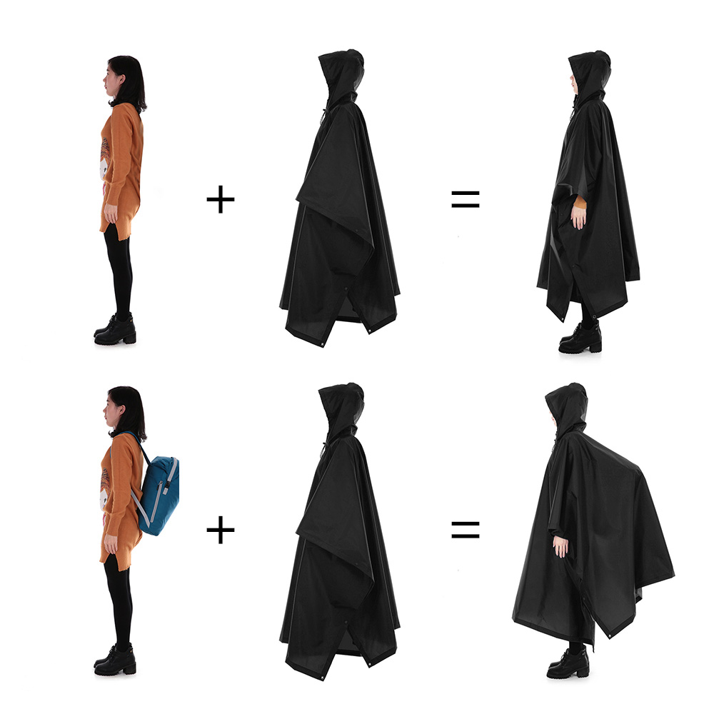 3-in-1 Waterproof Rain Poncho  - Camping Rain Poncho ulasan dan harga